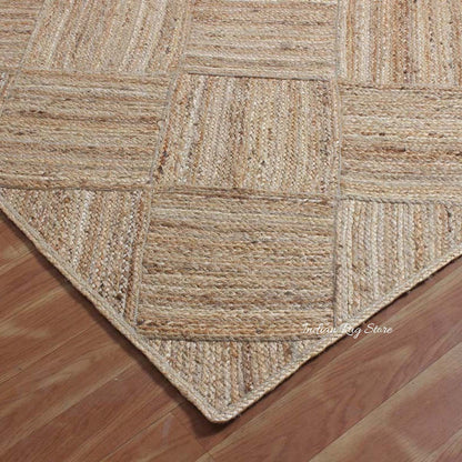 Oriental Beige Hand Braided Home Decor Jute Area Rug