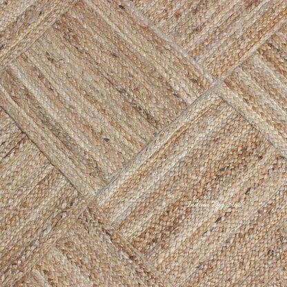 Oriental Beige Hand Braided Home Decor Jute Area Rug