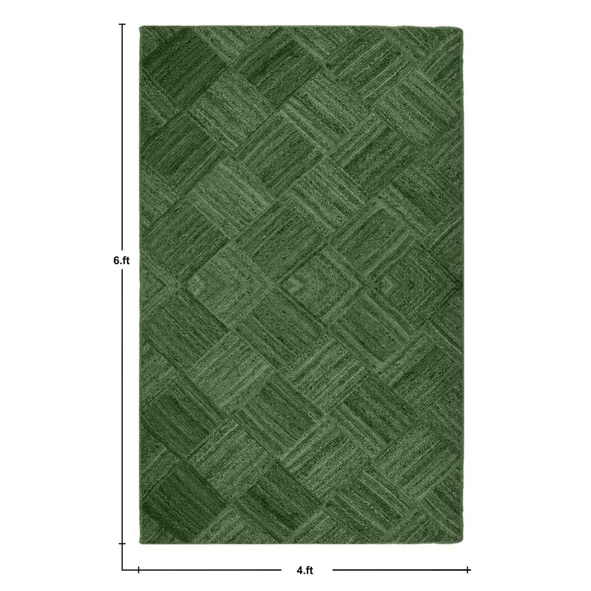 Attractive Green Hand Braided Outdoor Jute Area Rug - Indian Rug Store