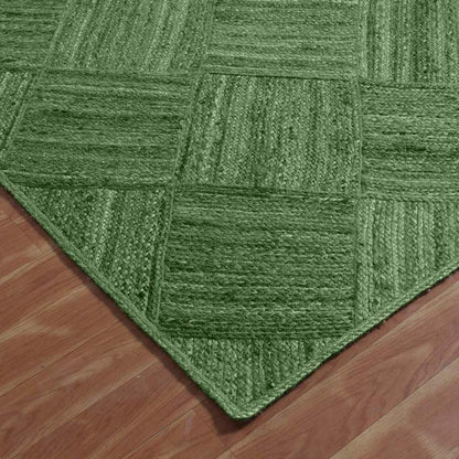 Attractive Green Hand Braided Outdoor Jute Area Rug - Indian Rug Store