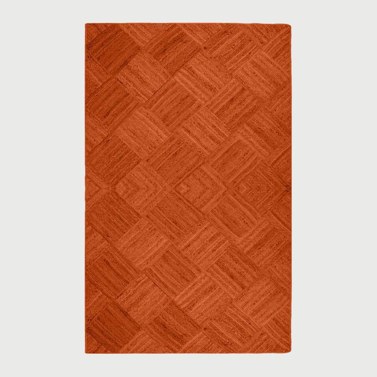 Traditional Orange Hand Braided Entry Way Jute Area Rug - Indian Rug Store