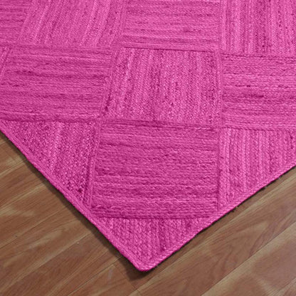 Traditional Pink Hand Braided Living Room Jute Area Rug - Indian Rug Store