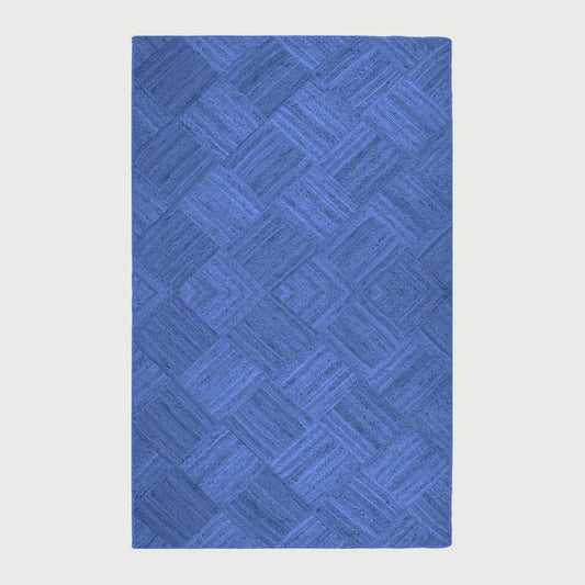 Oriental Blue Hand Braided Indoor Jute Area Rug - Indian Rug Store