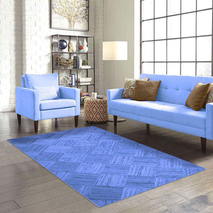 Oriental Blue Hand Braided Indoor Jute Area Rug - Indian Rug Store