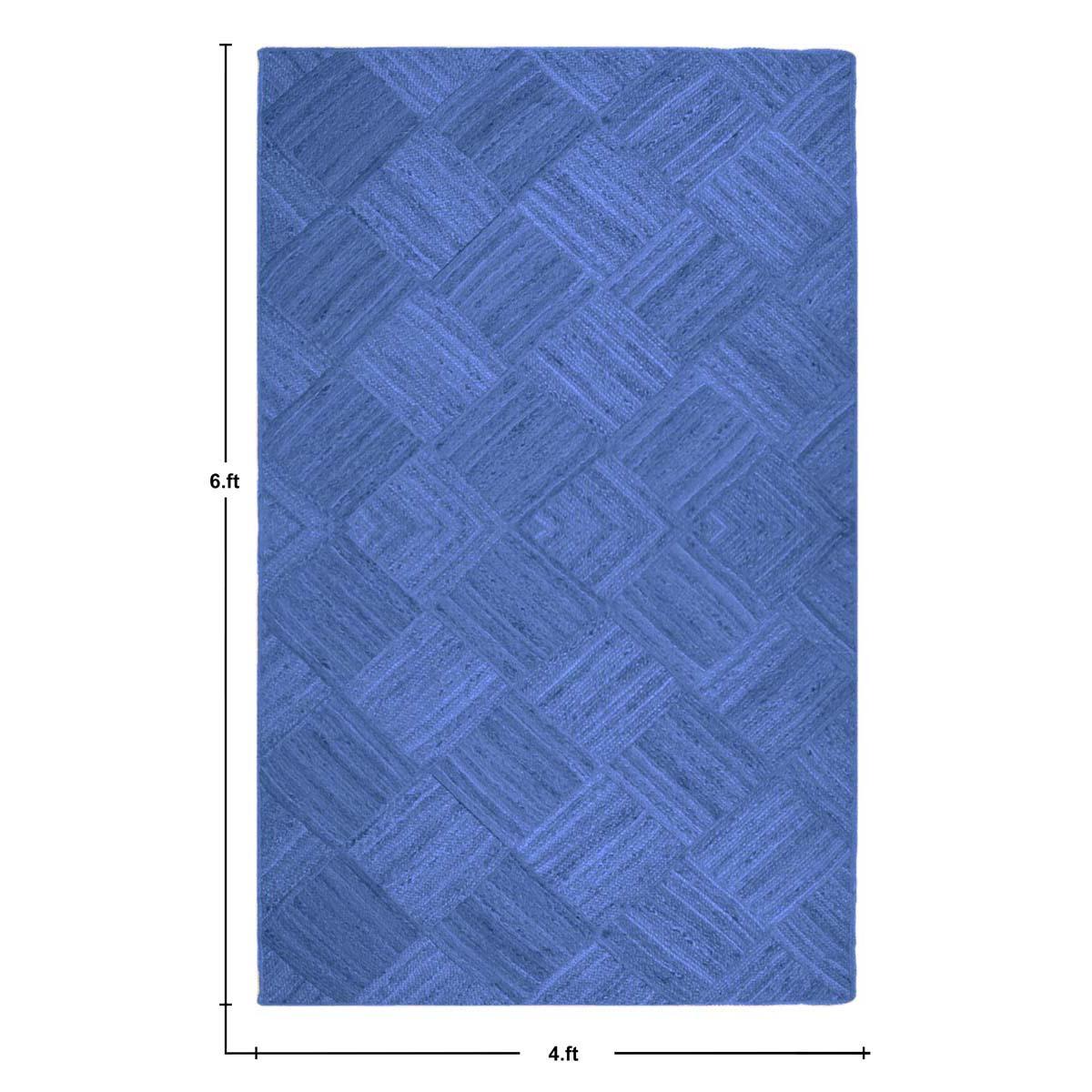 Oriental Blue Hand Braided Indoor Jute Area Rug - Indian Rug Store