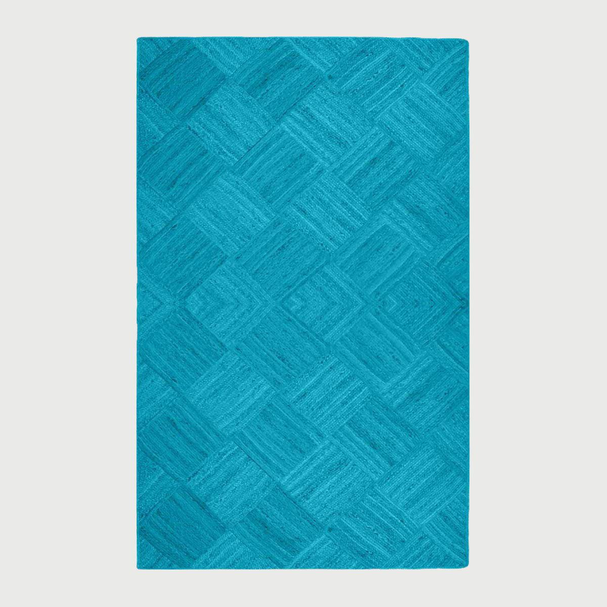 Turquoise Blue Hand Braided Home Decor Jute Area Rug - Indian Rug Store