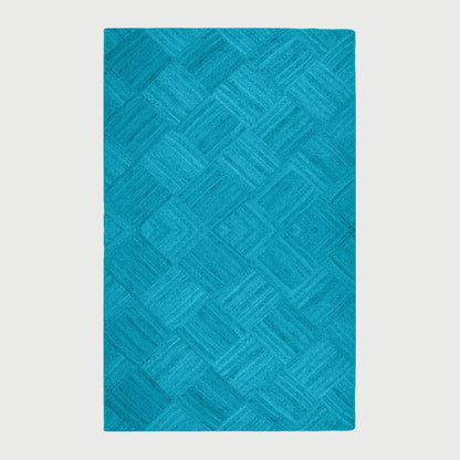 Turquoise Blue Hand Braided Home Decor Jute Area Rug - Indian Rug Store