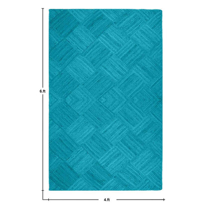 Turquoise Blue Hand Braided Home Decor Jute Area Rug - Indian Rug Store