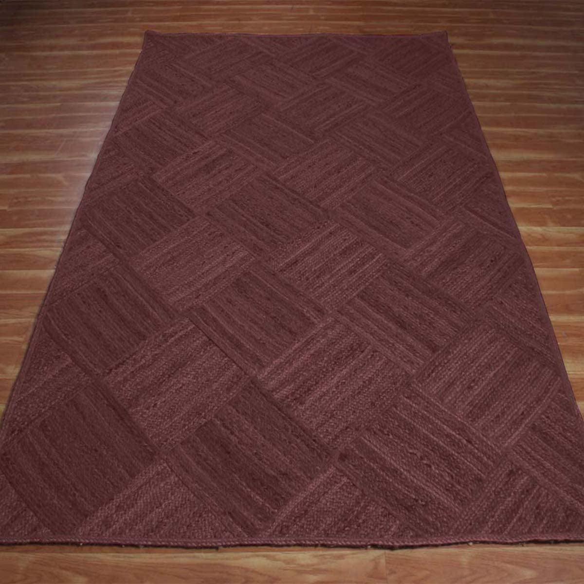 Traditional Indian Hand Braided Living Room Brown Jute Area Rug - Indian Rug Store