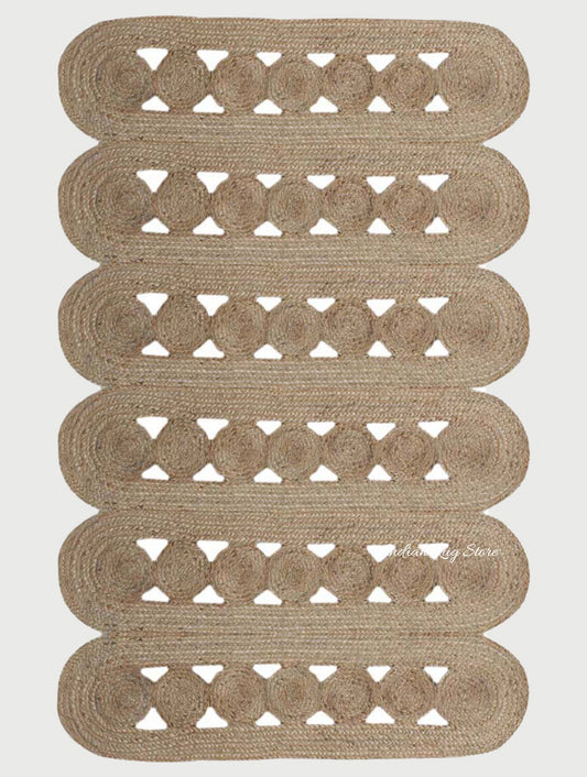 Trendy Beige Hand Braided Home Decor Jute Area Rug