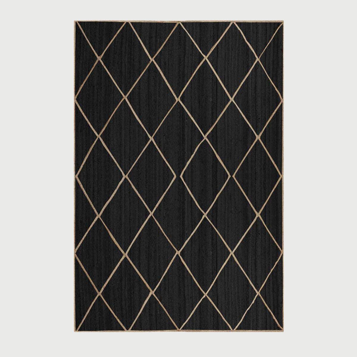 Black Beige Trendy Hand Braided Home Decor Jute Area Rug - Indian Rug Store