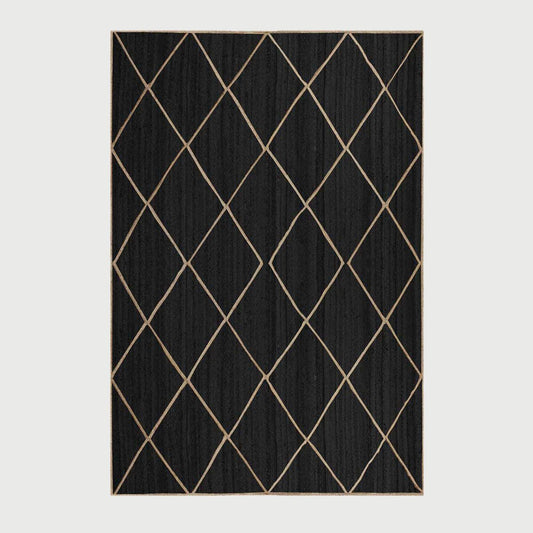 Black Beige Trendy Hand Braided Home Decor Jute Area Rug - Indian Rug Store