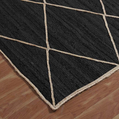 Black Beige Trendy Hand Braided Home Decor Jute Area Rug - Indian Rug Store