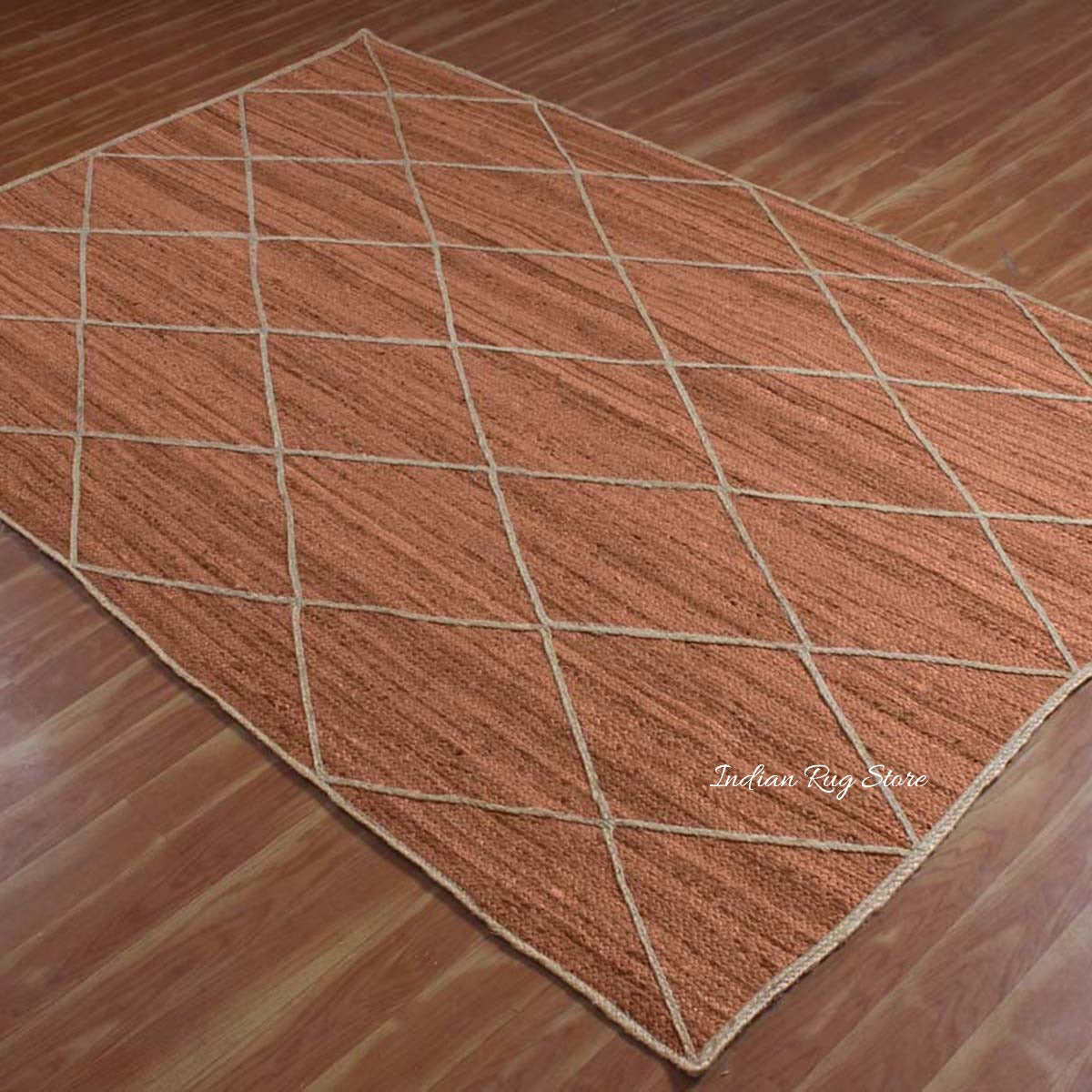 Natural Fiber Brown Beige Hand Braided Jute Area Rug