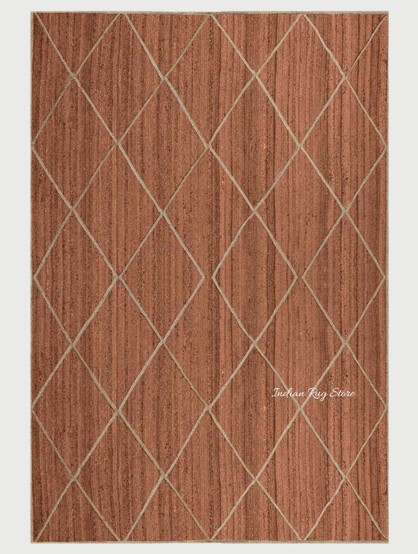 Natural Fiber Brown Beige Hand Braided Jute Area Rug