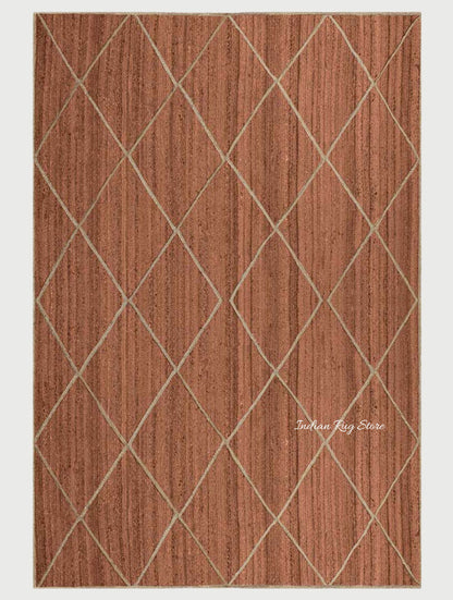 Tappeto in juta intrecciato a mano in fibra naturale marrone beige