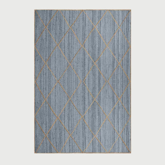 Trendy Gray Beige Hand Braided Farm House Jute Area Rug - Indian Rug Store