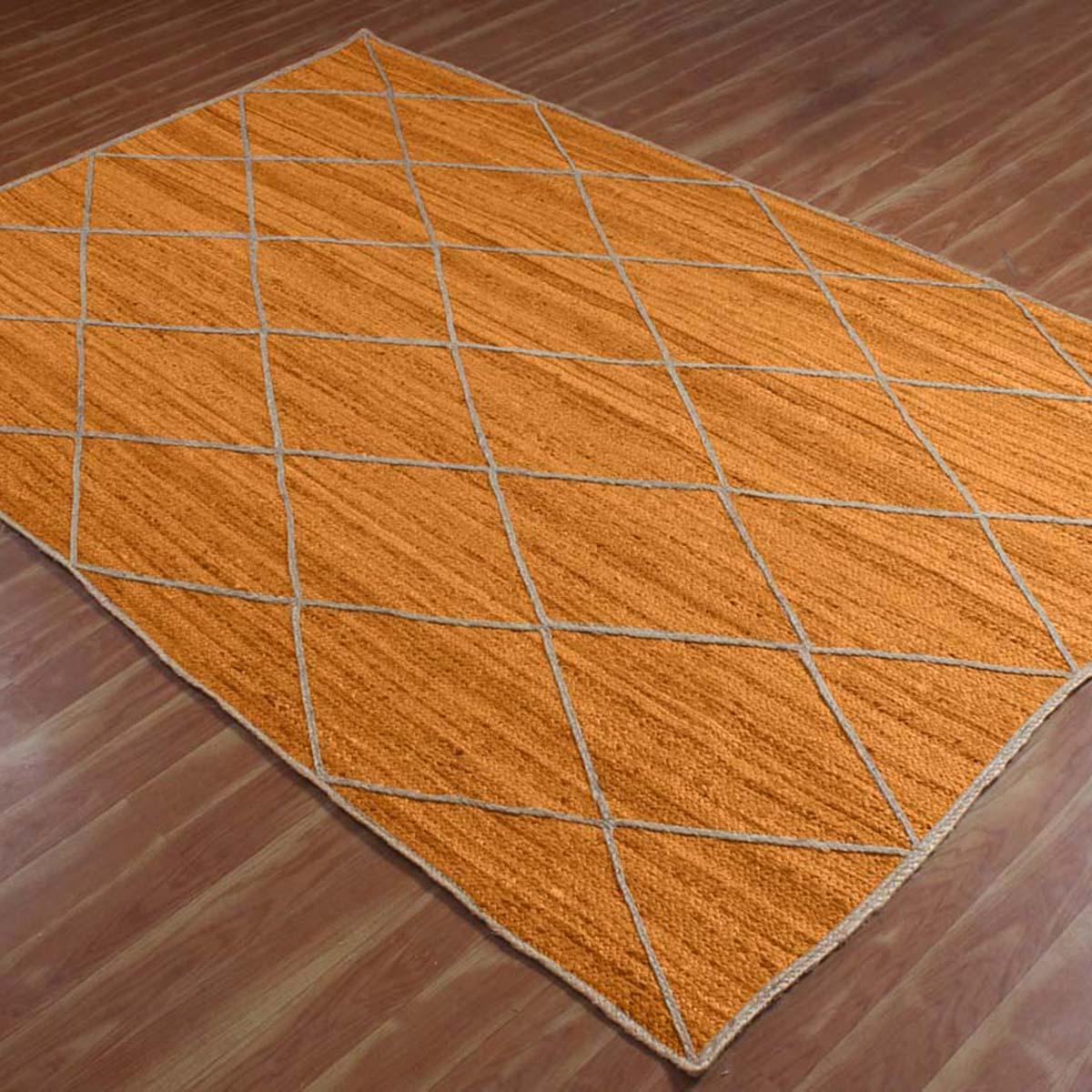 Attractive Yellow Beige Hand Braided Indoor Jute Area Rug - Indian Rug Store