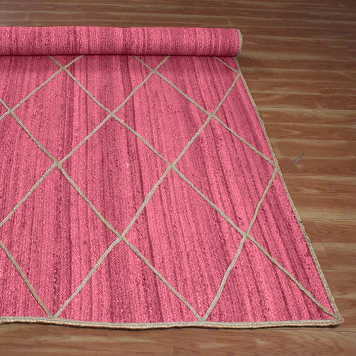 Beautiful Beige Hand Braided Outdoor Jute Area Rug - Indian Rug Store