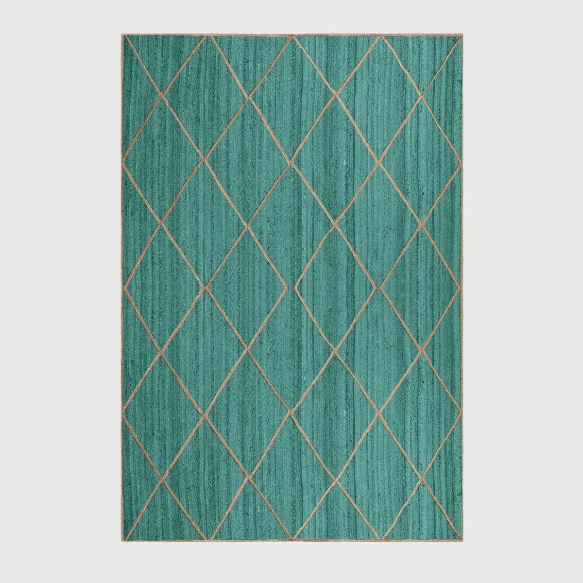 Oriental Green Hand Braided Sea House Jute Area Rug - Indian Rug Store