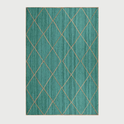 Oriental Green Hand Braided Sea House Jute Area Rug - Indian Rug Store