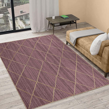 Trendy Purple Hand Braided Farm House Jute Area Rug - Indian Rug Store