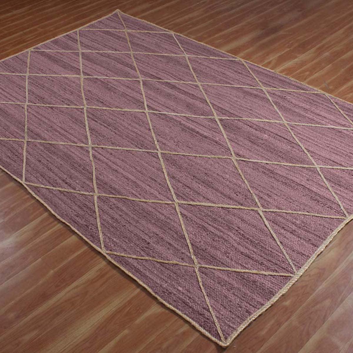 Trendy Purple Hand Braided Farm House Jute Area Rug - Indian Rug Store