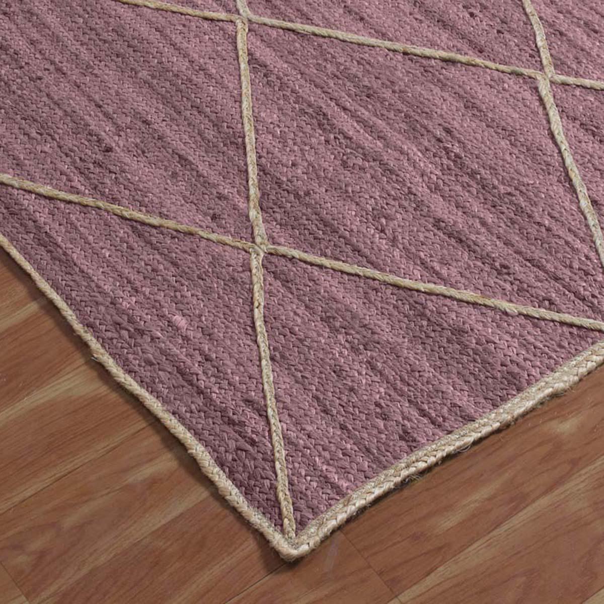 Trendy Purple Hand Braided Farm House Jute Area Rug - Indian Rug Store