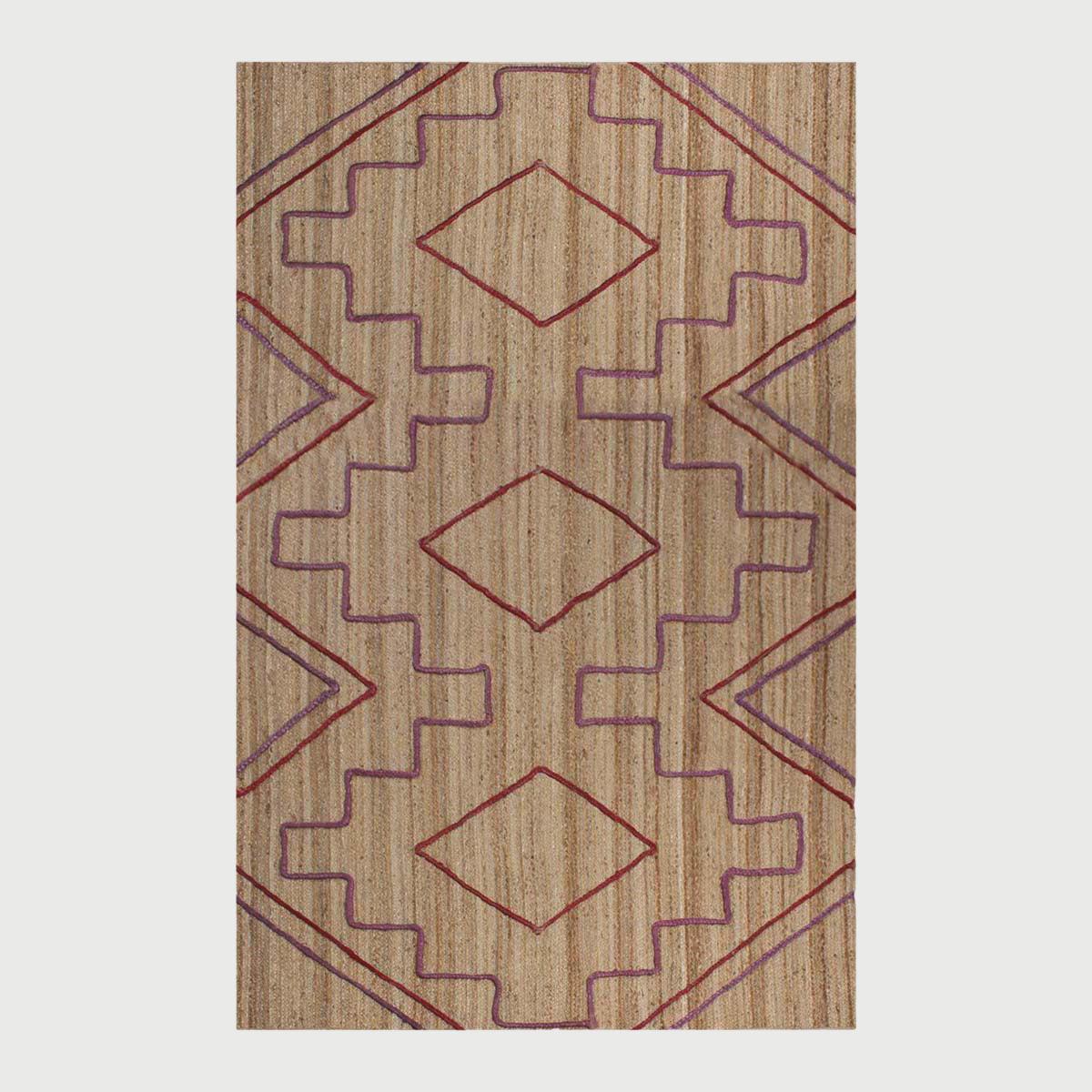 Attractive Red Beige Hand Braided Home Decor Jute Area Rug - Indian Rug Store