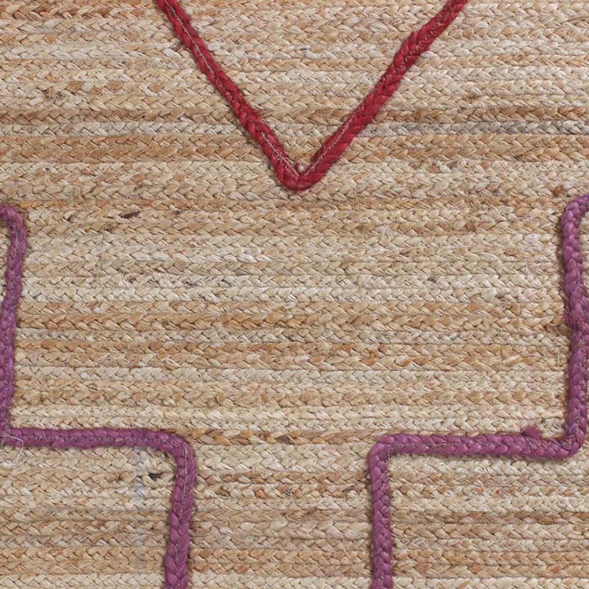 Attractive Red Beige Hand Braided Home Decor Jute Area Rug - Indian Rug Store