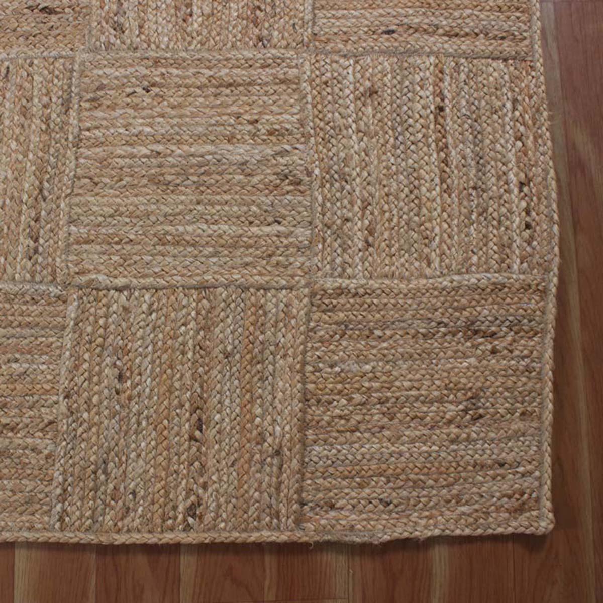 Traditional Hand Braided Beige Indoor Jute Area Rug - Indian Rug Store