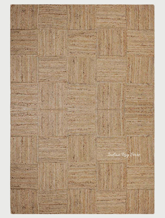 Traditional Hand Braided Beige Indoor Jute Area Rug