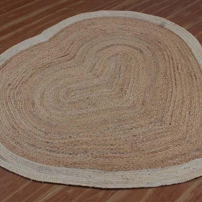 Traditional Beige White Hand Braided Jute Entry Way Round Area Rug - Indian Rug Store