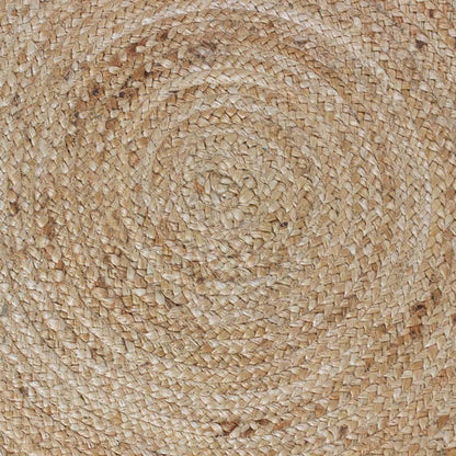 Hand Braided Beige Black Jute Home Decor Round Area Rug - Indian Rug Store