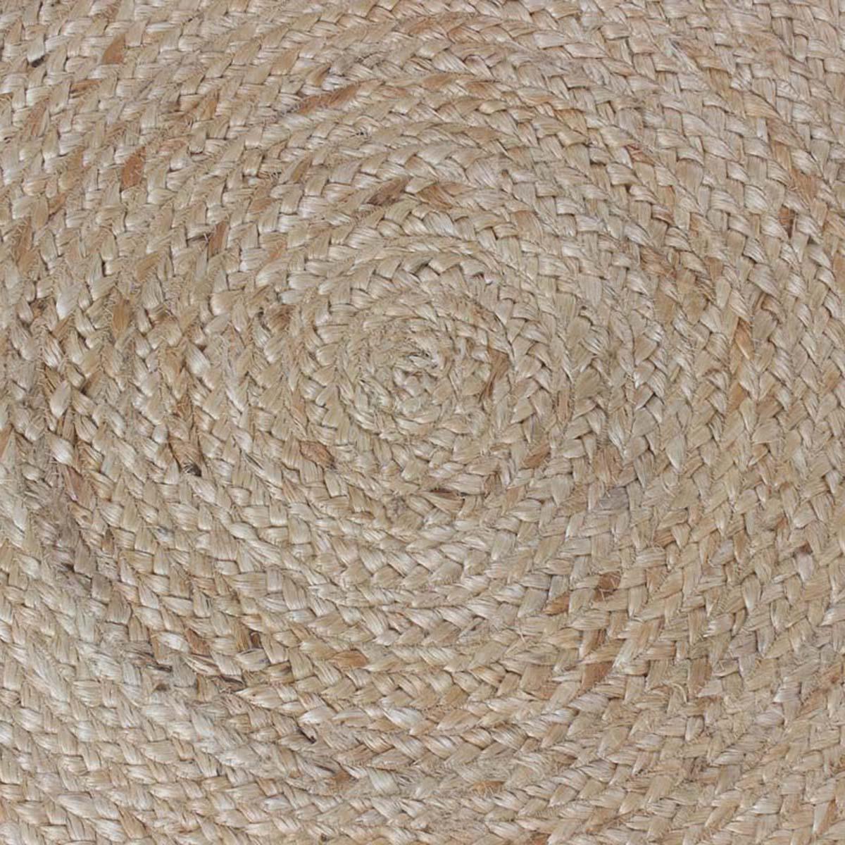 Interior Hand Braided Beige Black Jute Lake House Round Area Rug - Indian Rug Store