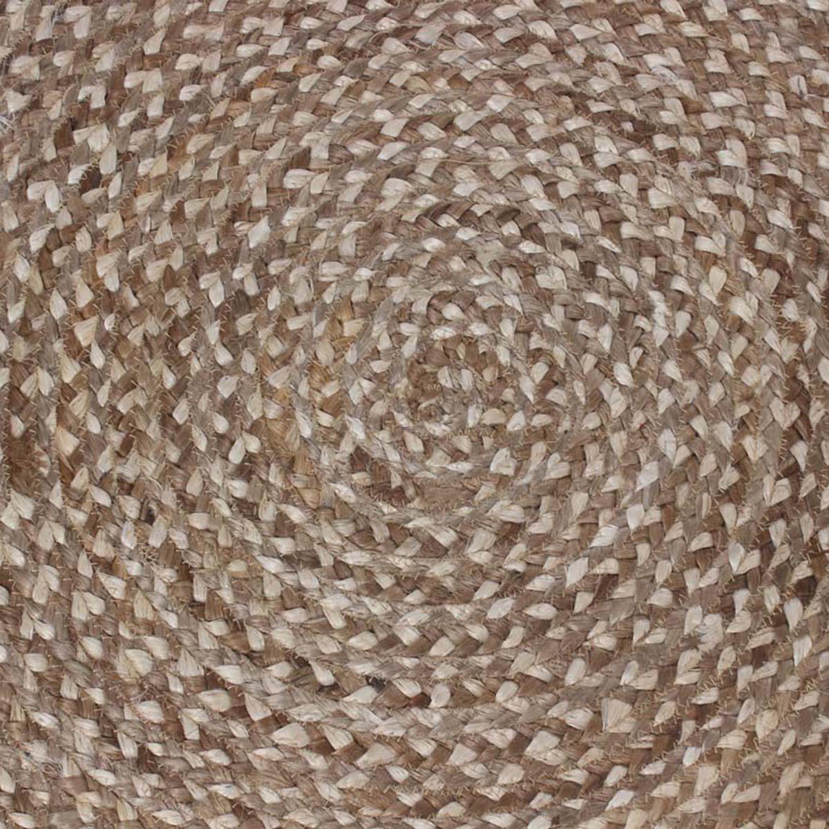 Traditional Hand Braided Beige Multicolor Jute Home Decor Round Area Rug - Indian Rug Store