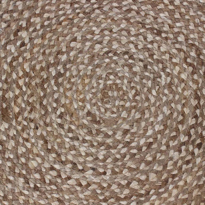 Traditional Hand Braided Beige Multicolor Jute Home Decor Round Area Rug - Indian Rug Store