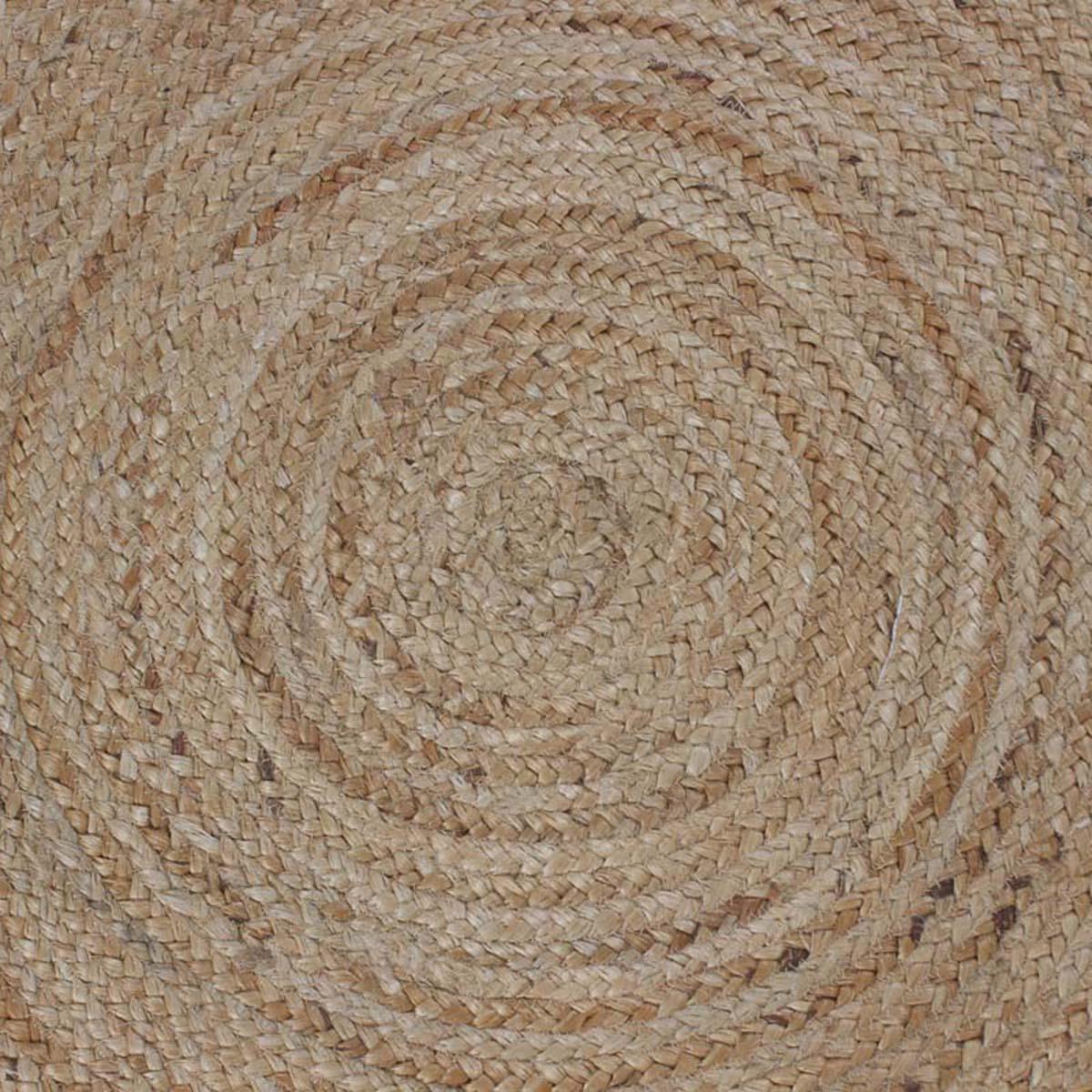 Traditional Beige White Hand Braided Jute Entry Way Round Area Rug - Indian Rug Store