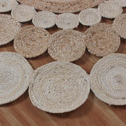 Artistic Beige Hand Braided Brown Jute Lake House Round Area Rug - Indian Rug Store