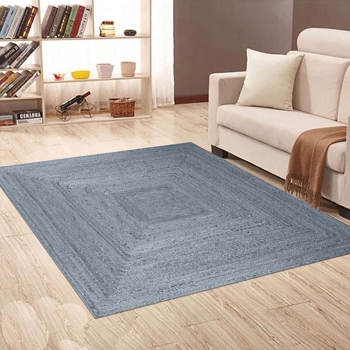 Classic Grey Hand Braided Outdoor Jute Area Rug - Indian Rug Store