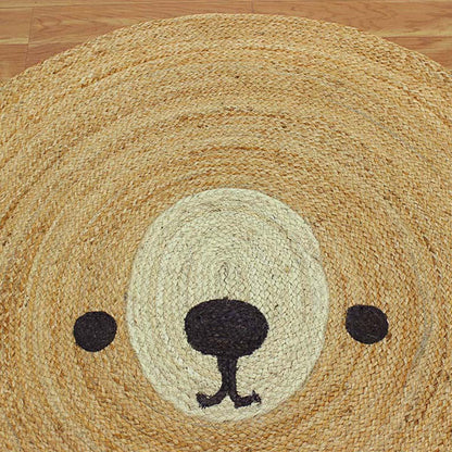 Indian Hand Braided Beige Jute Kids Play Area Rug - Indian Rug Store