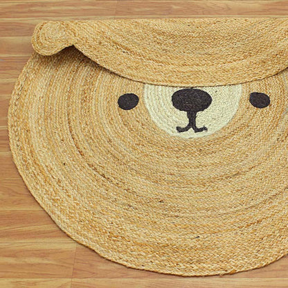 Indian Hand Braided Beige Jute Kids Play Area Rug - Indian Rug Store