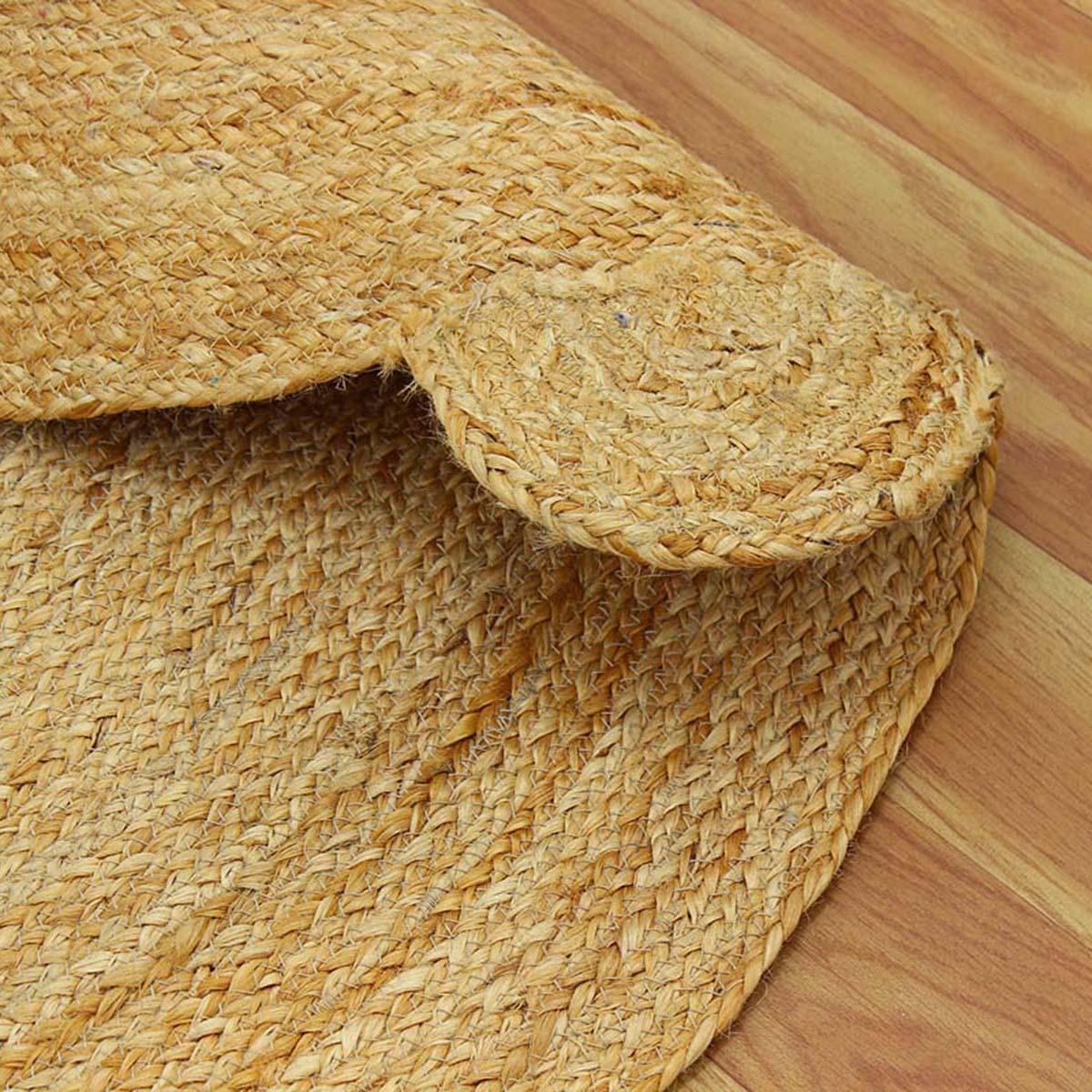 Indian Hand Braided Beige Jute Kids Play Area Rug - Indian Rug Store