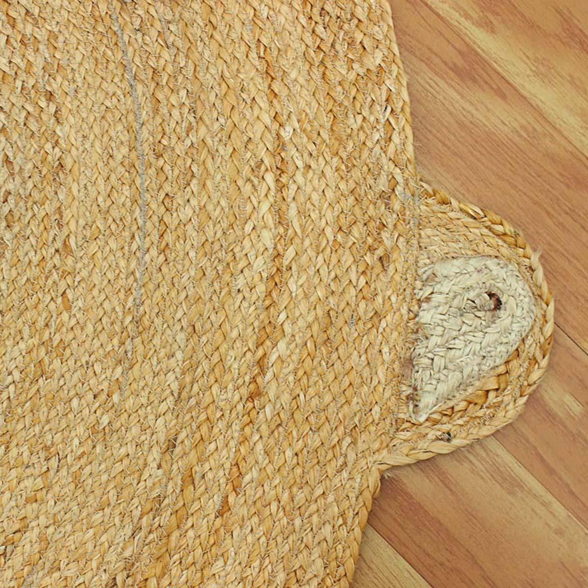 Indian Hand Braided Beige Jute Kids Play Area Rug - Indian Rug Store