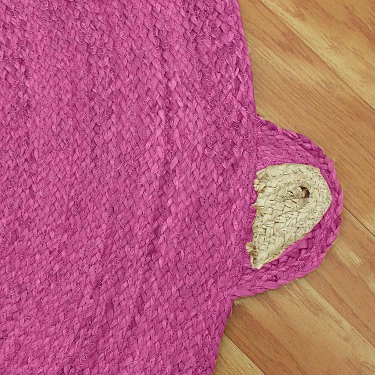 Handmade Braided Jute Pink Kids Play Area Rug - Indian Rug Store