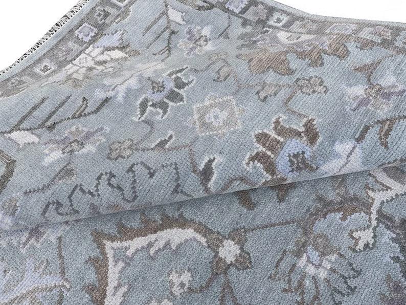 Gray Hand Knotted Wool Living Room Balcony Area Rug