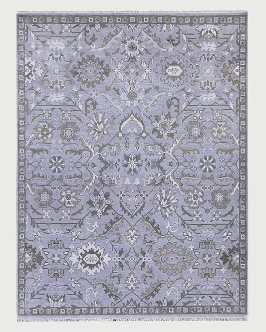 Hand Knotted Purple Wool Farmhouse Kitchen Boho Rug