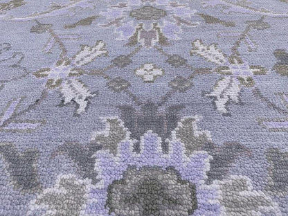 Hand Knotted Purple Wool Farmhouse Kitchen Boho Rug