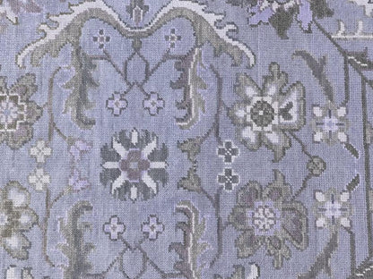 Hand Knotted Purple Wool Farmhouse Kitchen Boho Rug