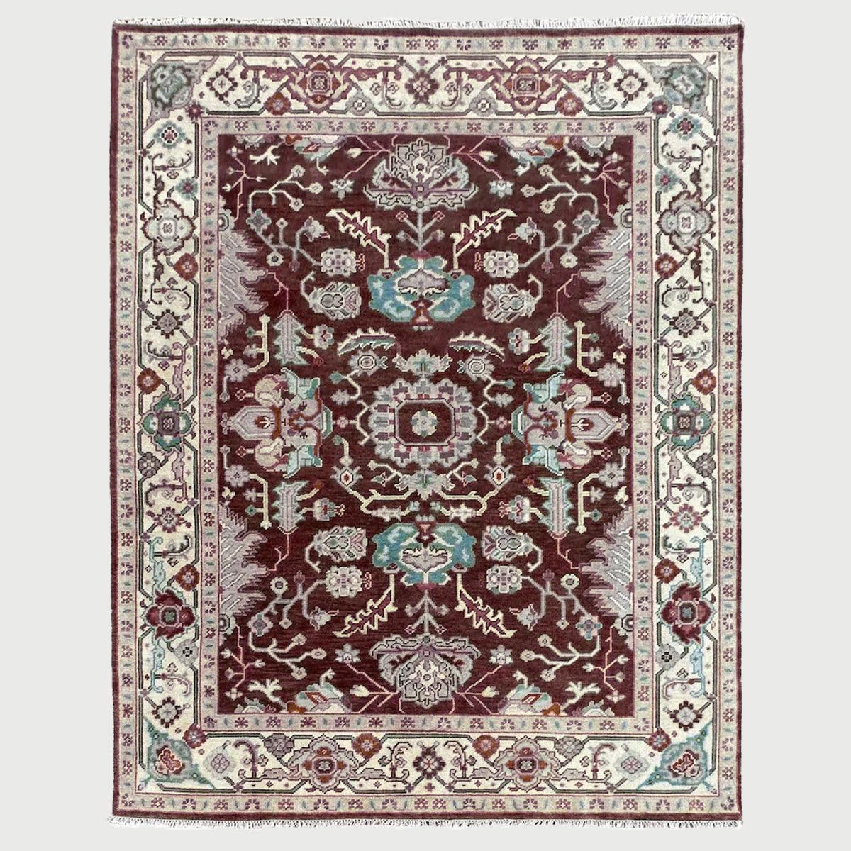 Hand Knotted Multicolor Maroon Home Decor Large Area Rug - Indian Rug Store